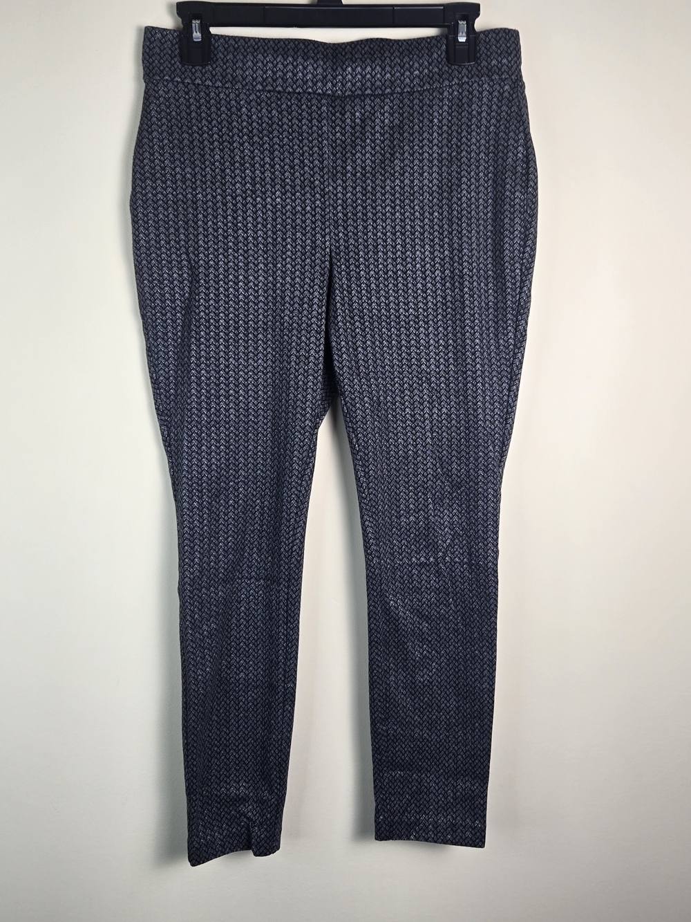 Women's LOFT Petite Gray Black Patterned Leggings MP